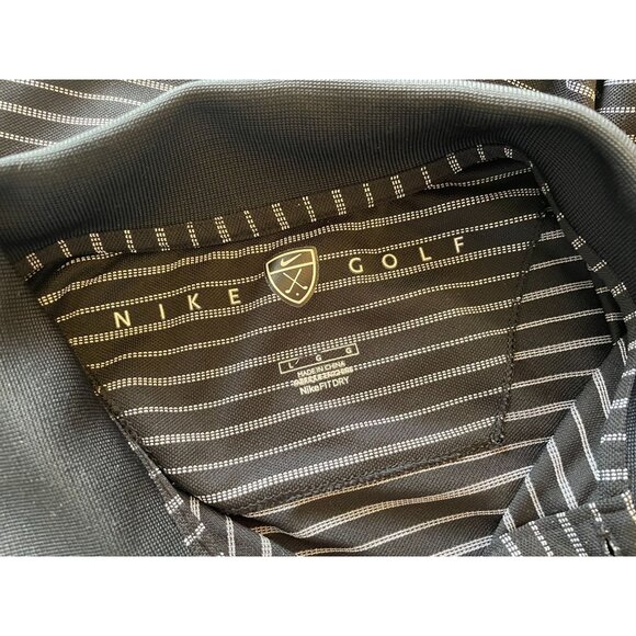 Nike Golf Men's Large black short sleeve polo striped - Picture 5 of 7